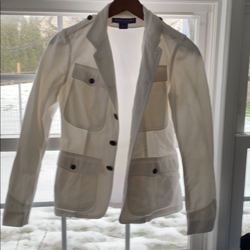 Ralph Lauren Purple Label white denim jacket
